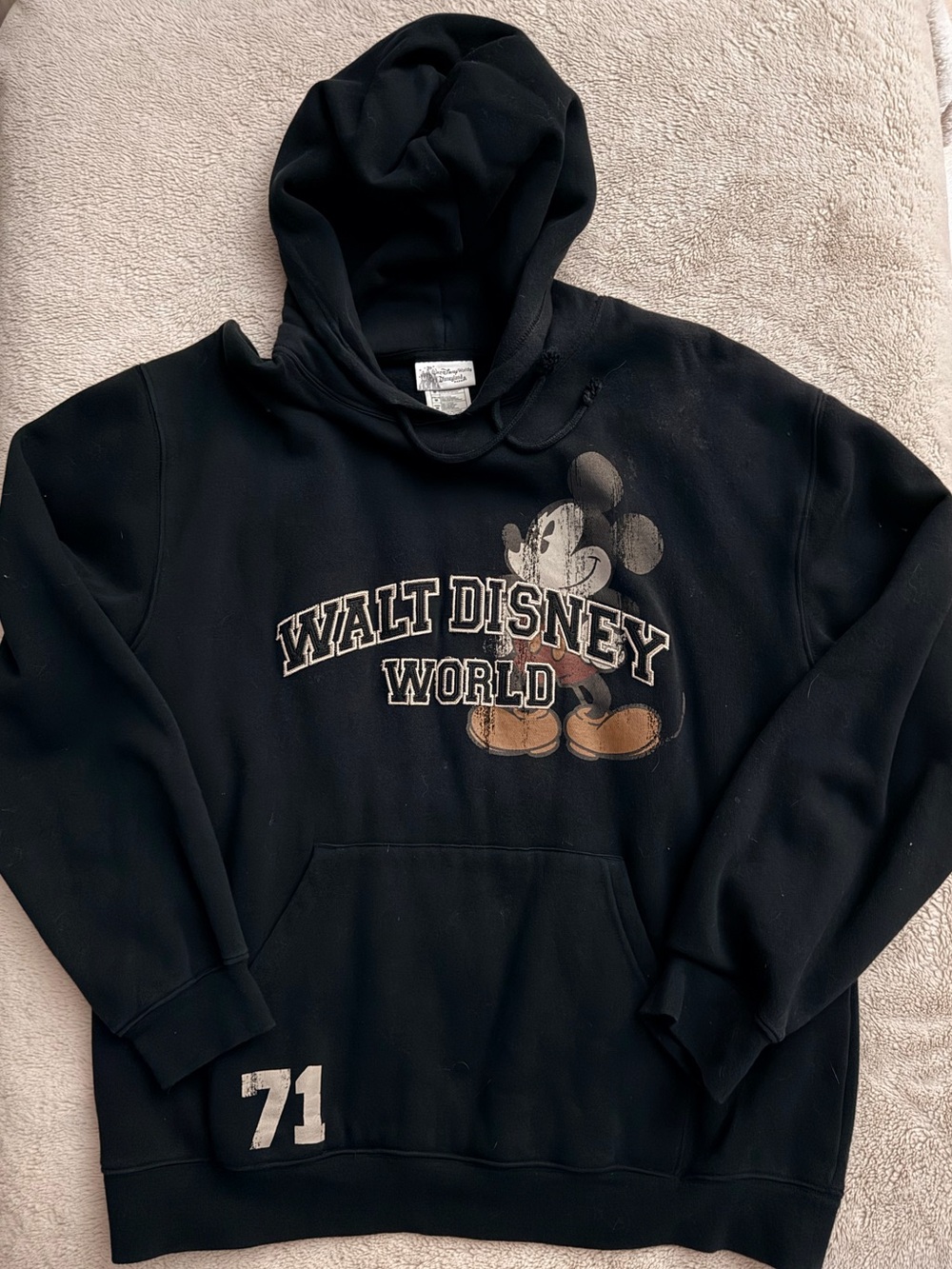 Vintage Disney World Embroidered Mickey Hoodie Sweatshirt - M